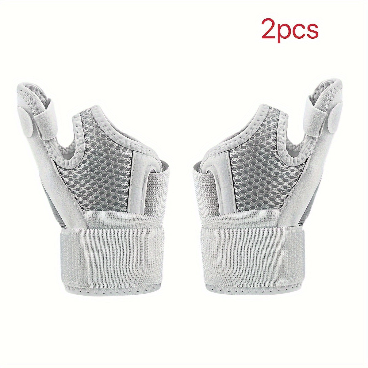 2pcs Adjustable Thumb & Wrist Support Braces - Breathable Polyester, Hook-and-loop Fastener Closure for Sports & Daily Warmth, Multiple Colors Available, Wrist Brace for Support
