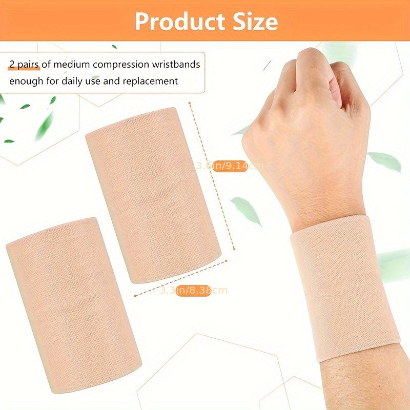 2pcs FlexiSupport Breathable Compression Wristband, Elastic Sports Wrist Support Strap, Hand Wash Only - Medium Size