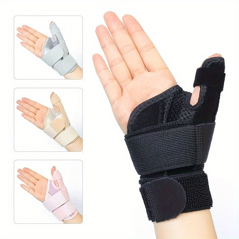 2pcs Adjustable Thumb & Wrist Support Braces - Breathable Polyester, Hook-and-loop Fastener Closure for Sports & Daily Warmth, Multiple Colors Available, Wrist Brace for Support