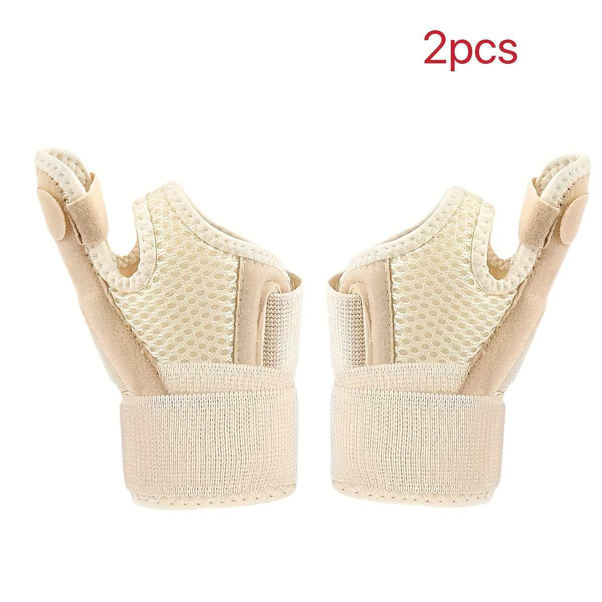 2pcs Adjustable Thumb & Wrist Support Braces - Breathable Polyester, Hook-and-loop Fastener Closure for Sports & Daily Warmth, Multiple Colors Available, Wrist Brace for Support