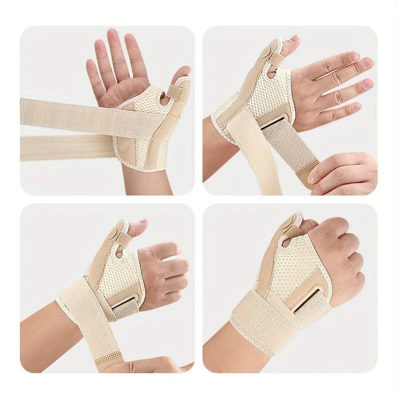 2pcs Adjustable Thumb & Wrist Support Braces - Breathable Polyester, Hook-and-loop Fastener Closure for Sports & Daily Warmth, Multiple Colors Available, Wrist Brace for Support