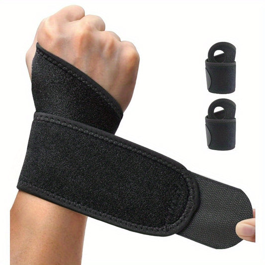 2pcs Wrist Brace Support for Carpal Tunnel, Arthritis, Tendonitis & Sprains - Adjustable Compression Straps for Workout, Sports, Day & Night Use - Gray, Breathable Polyester Fiber, Hand Wash Only