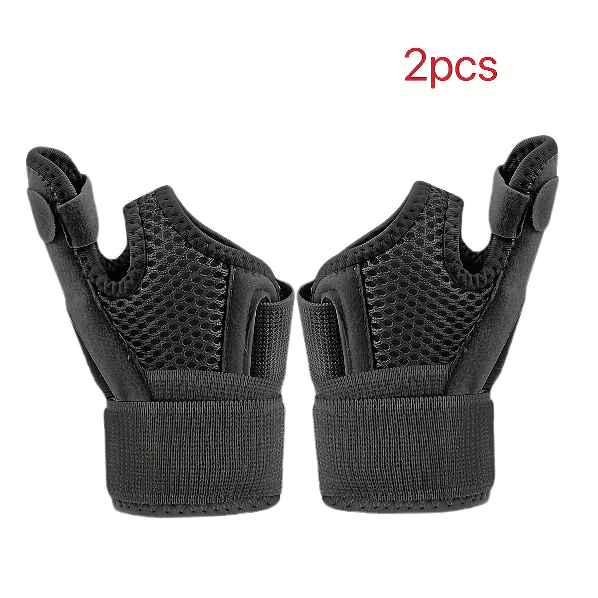 2pcs Adjustable Thumb & Wrist Support Braces - Breathable Polyester, Hook-and-loop Fastener Closure for Sports & Daily Warmth, Multiple Colors Available, Wrist Brace for Support