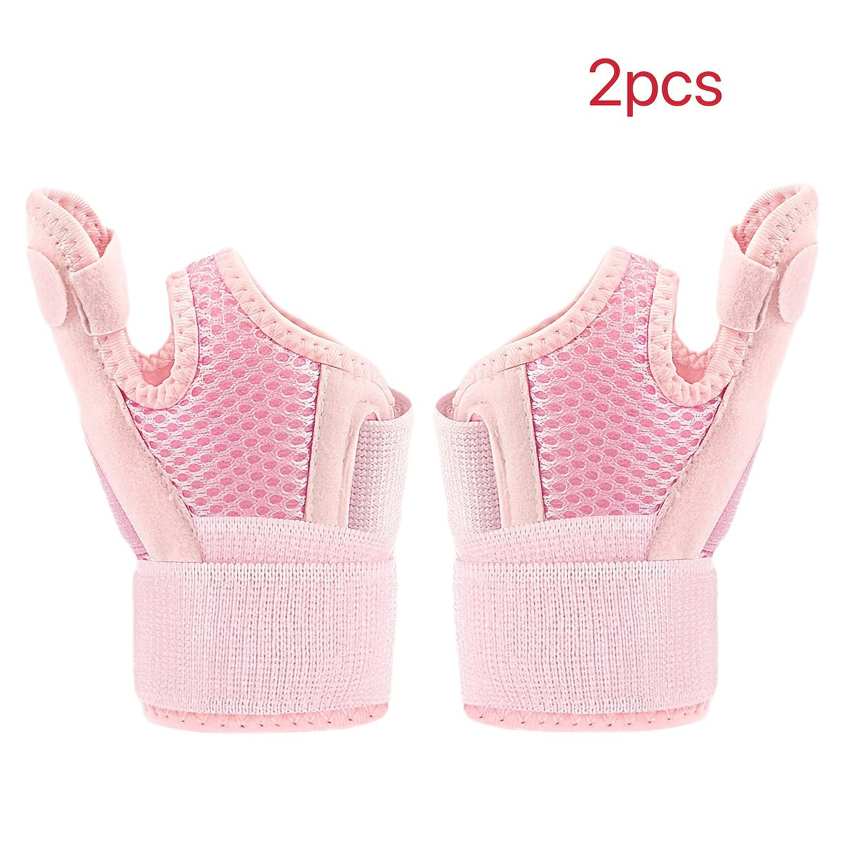 2pcs Adjustable Thumb & Wrist Support Braces - Breathable Polyester, Hook-and-loop Fastener Closure for Sports & Daily Warmth, Multiple Colors Available, Wrist Brace for Support
